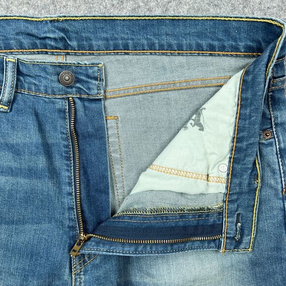 Levi’s Jeans Mens 36 X 30 505 Straight Leg Regular Faded Blue Denim Pants - Picture 4 of 13